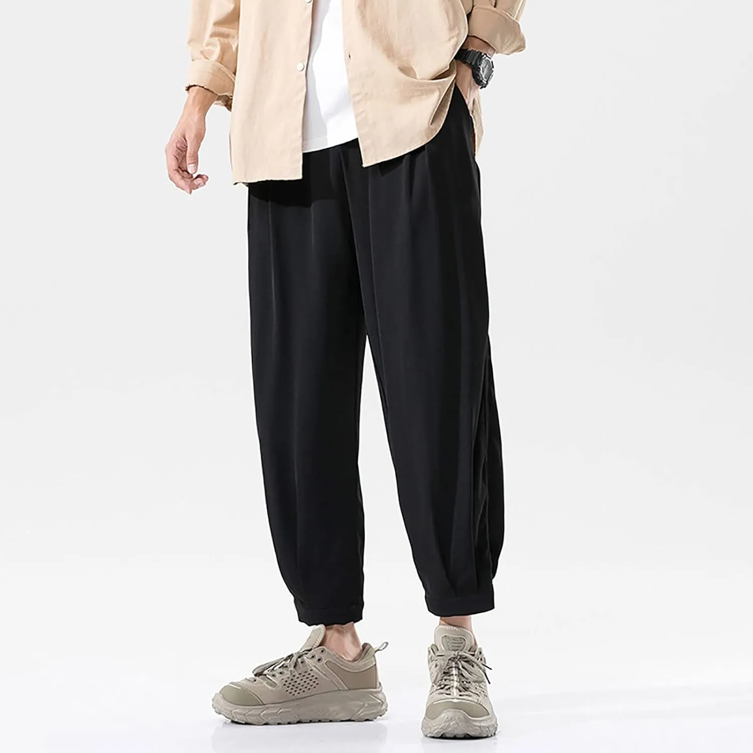 Mens Workout Cargo Sweatpants Slim Fit Trousers Mens Sweatpants Athletic Workout Casual Jogger Black Long Track Pants