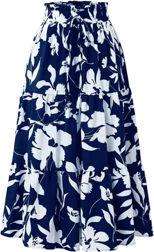 Midi Skirts Maxi Spring Flowy Boho Comfy Tiered Western Womens Long Skirt