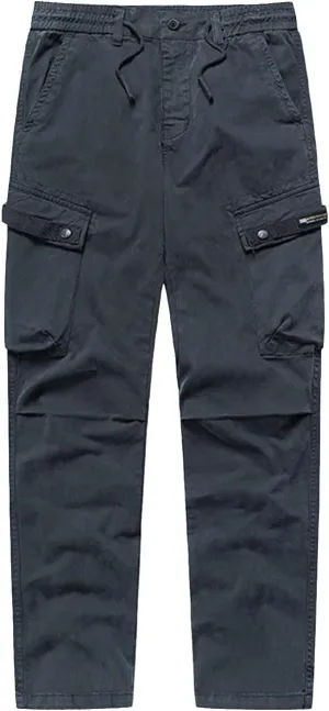 MIDOO Mens Cargo Pants Relaxed Fit Casual Fleece Joggers Loose Open Bottom Athletic Pants Straight Leg Outdoor Hiking Pants