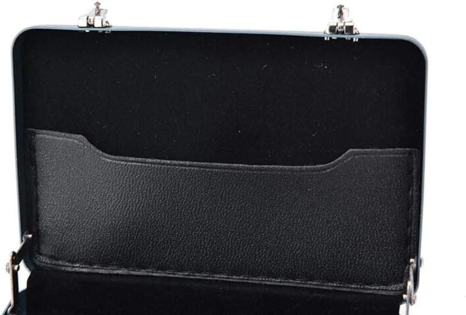 Mini Aluminum Suitcase Briefcase Card Holder Box Case Box (Silver)