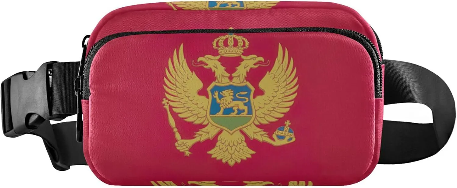 Montenegro Flag Women Fanny Pack Belt Bag Hip Pouch Waterproof Funny Crossbody Waist Pack