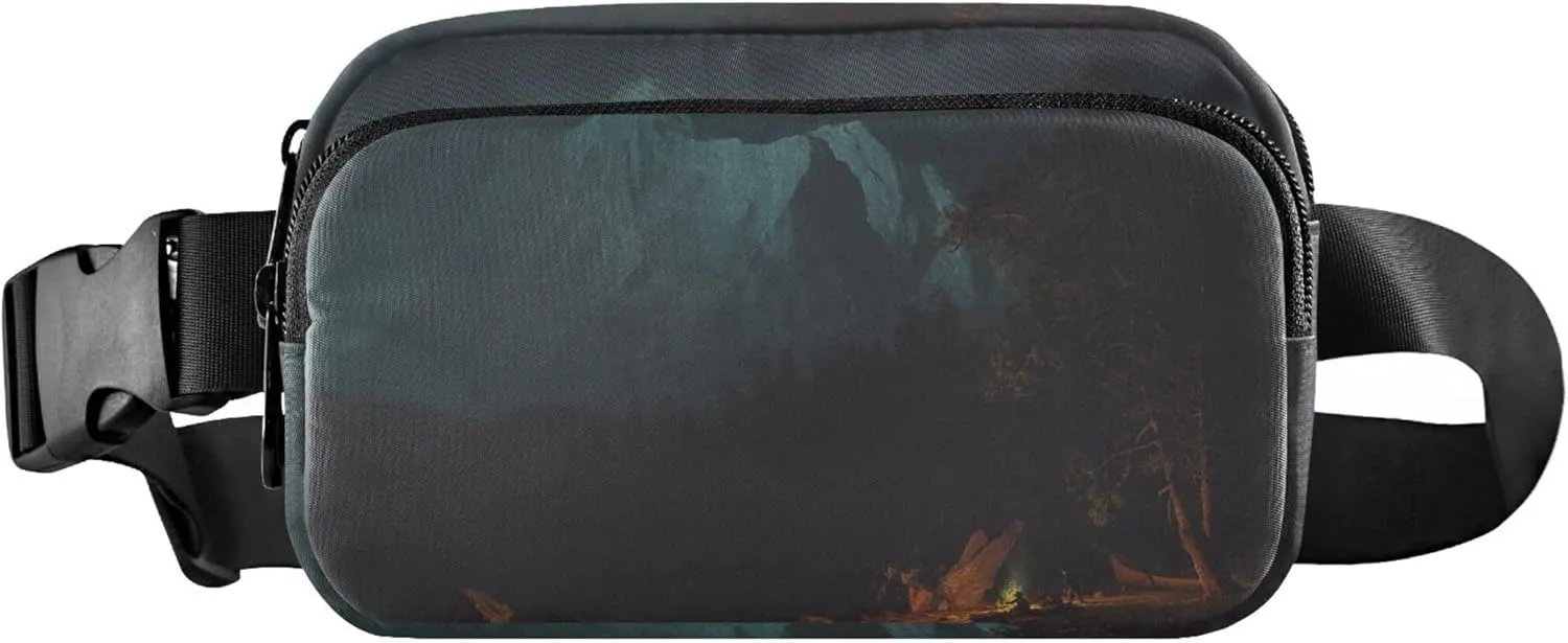 Mountainous Landscape Albert Bierstadt Fanny Pack for Women Waterproof Hip Pack Belt Pouch Cute Waist Pouch for Women