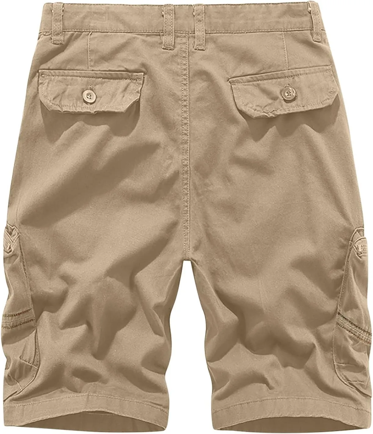 Muscularfit Shorts Men 5 Inch Cotton Multi Pockets Khakis Cargo Shorts Regular and Big & Tall Buckle Zipper Tooling Shorts