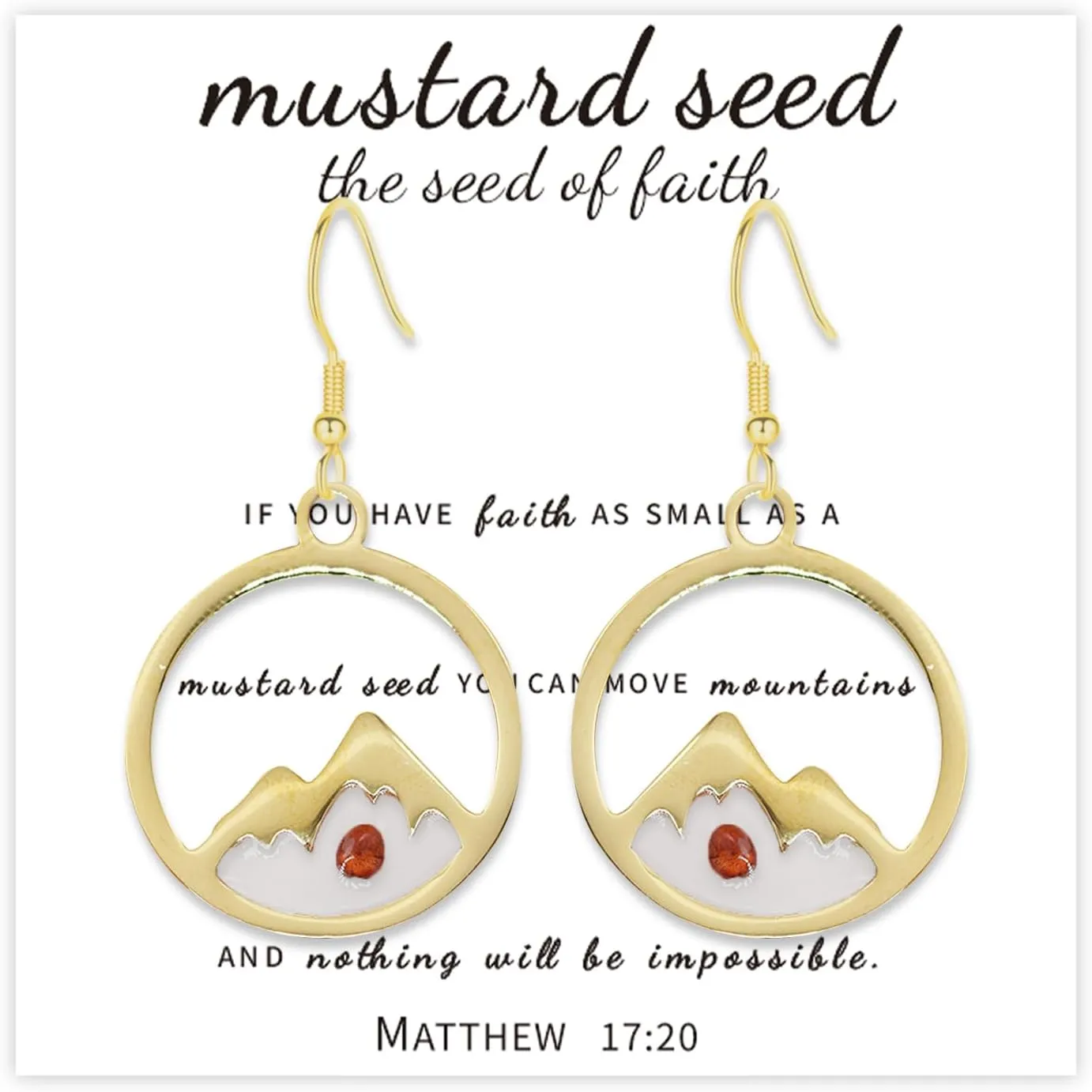 Mustard Seed Earrings Christian Earrings Gifts for Women Faith Mustard Seed Dangle Drop Earrings Inspirational Christian Religious Jewelry Gifts for Teen Girls