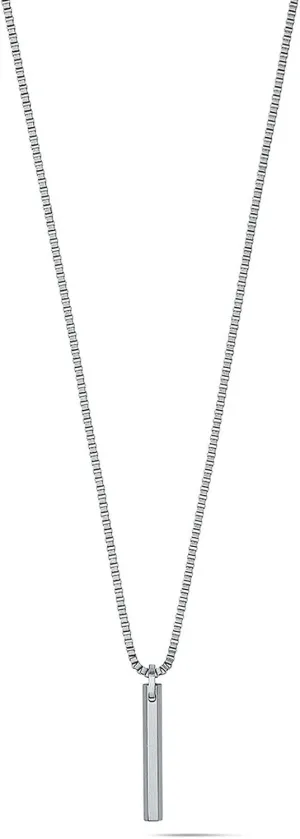 MVMT Men's Monolith Necklace | Stainless Steel, Hook Closure | Silver