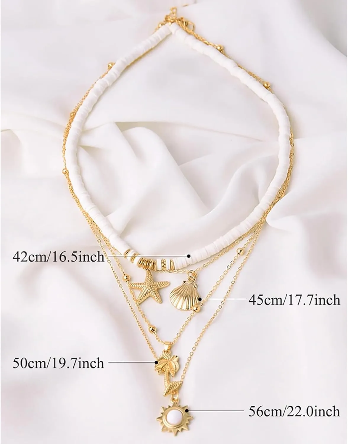 Nackiy Handmade Sea Shell Necklace for Women Summer Adjustable Natural Shell Collar Necklace (Beige Braided Rope)