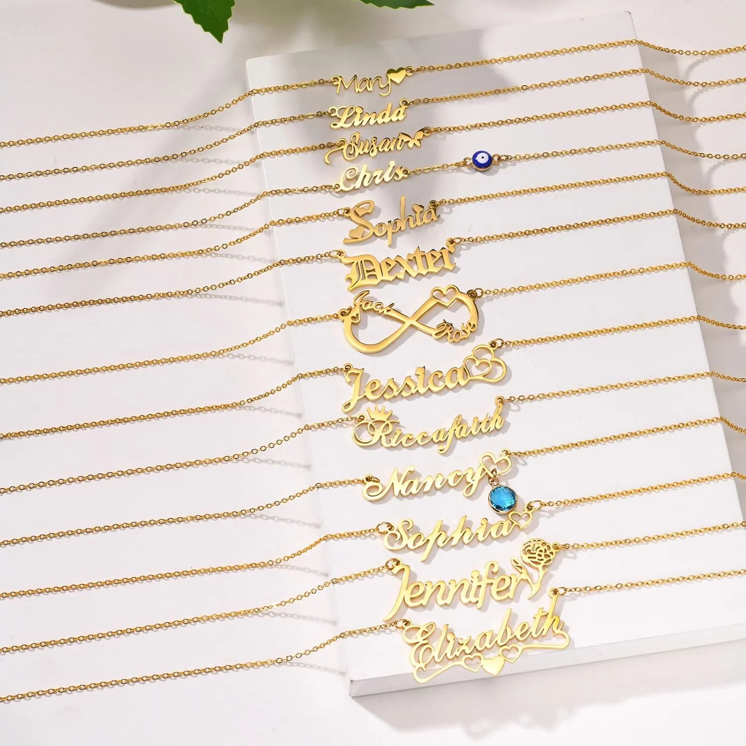 Name Necklace Personalized for Women : 18K Gold Plated Custom Name Necklace Chain Name Plate Choker Necklace Customized Gift Idea for Women Girl Female Friends Girlfriend BFF, Gold Plated/Silver