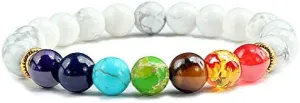 Natural Stone Tiger Eye 7 Chakra Bracelet & Bangle Yoga Balance Beads Prayer Elastic Bracelet for Men