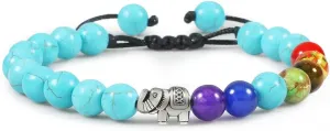 natural stone tiger eye 7 chakra bracelets & bangles yoga balance beads prayer elastic bracelet men