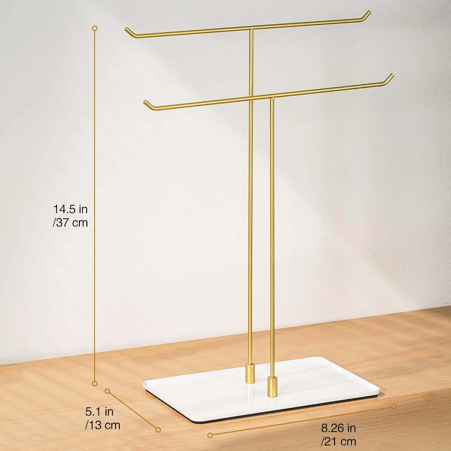 Necklace Stand Aesthetic Necklace Holder: Metal Necklace Organizer for Home Decor, Gold