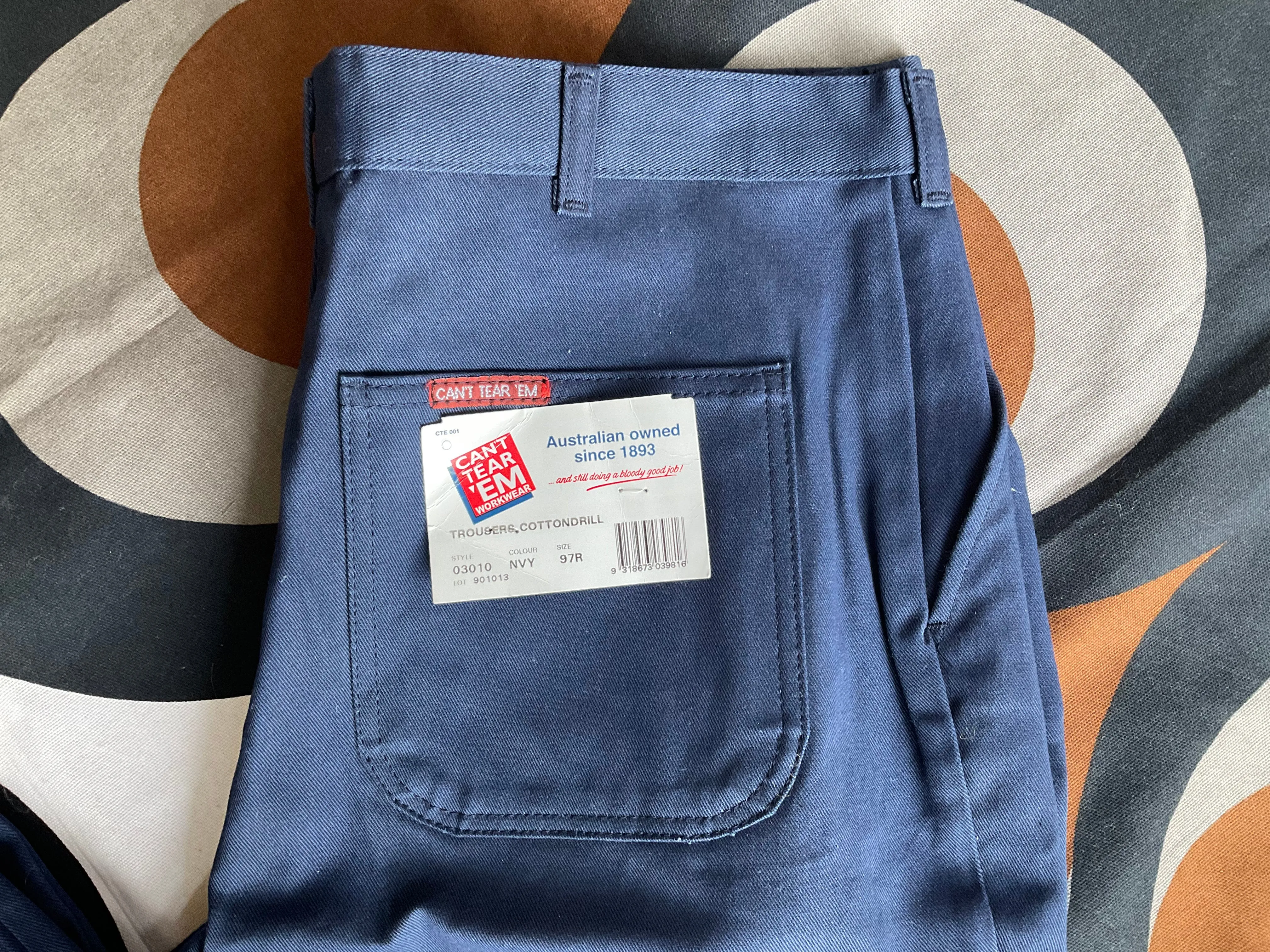 New Old Stock Can’t Tear ‘Em workwear trousers, 36”