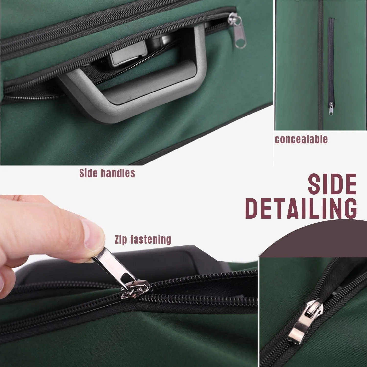No Disassembly Suitcase Covers for Luggage - Clear Luggage Cover Protector, Black PVC Luggage Protector Suitcase Cover (Green, 28)