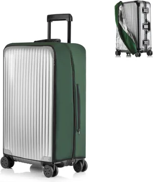 No Disassembly Suitcase Covers for Luggage - Clear Luggage Cover Protector, Black PVC Luggage Protector Suitcase Cover (Green, 28)