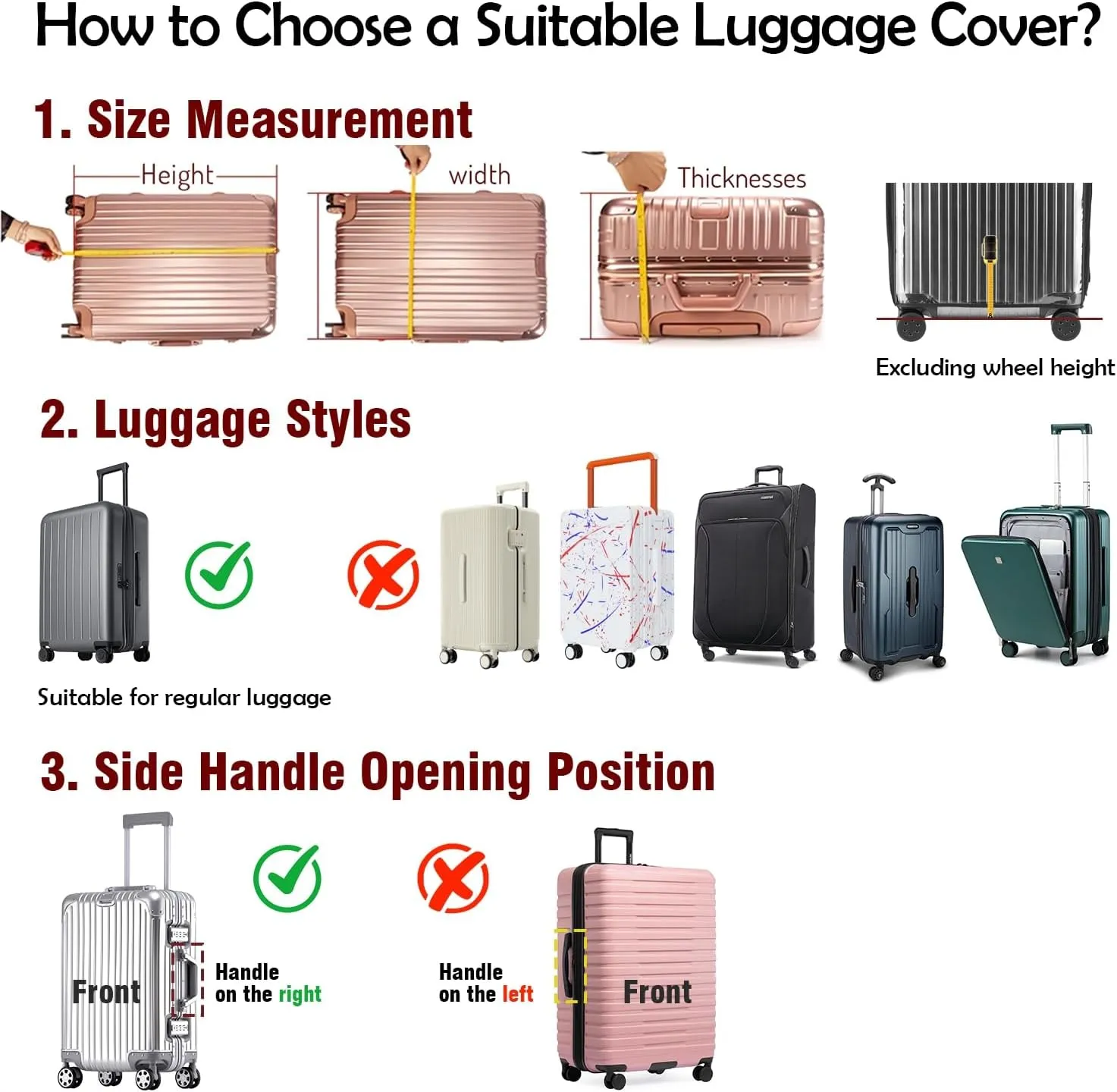 No Disassembly Suitcase Covers for Luggage - Clear Luggage Cover Protector, Black PVC Luggage Protector Suitcase Cover (Green, 28)