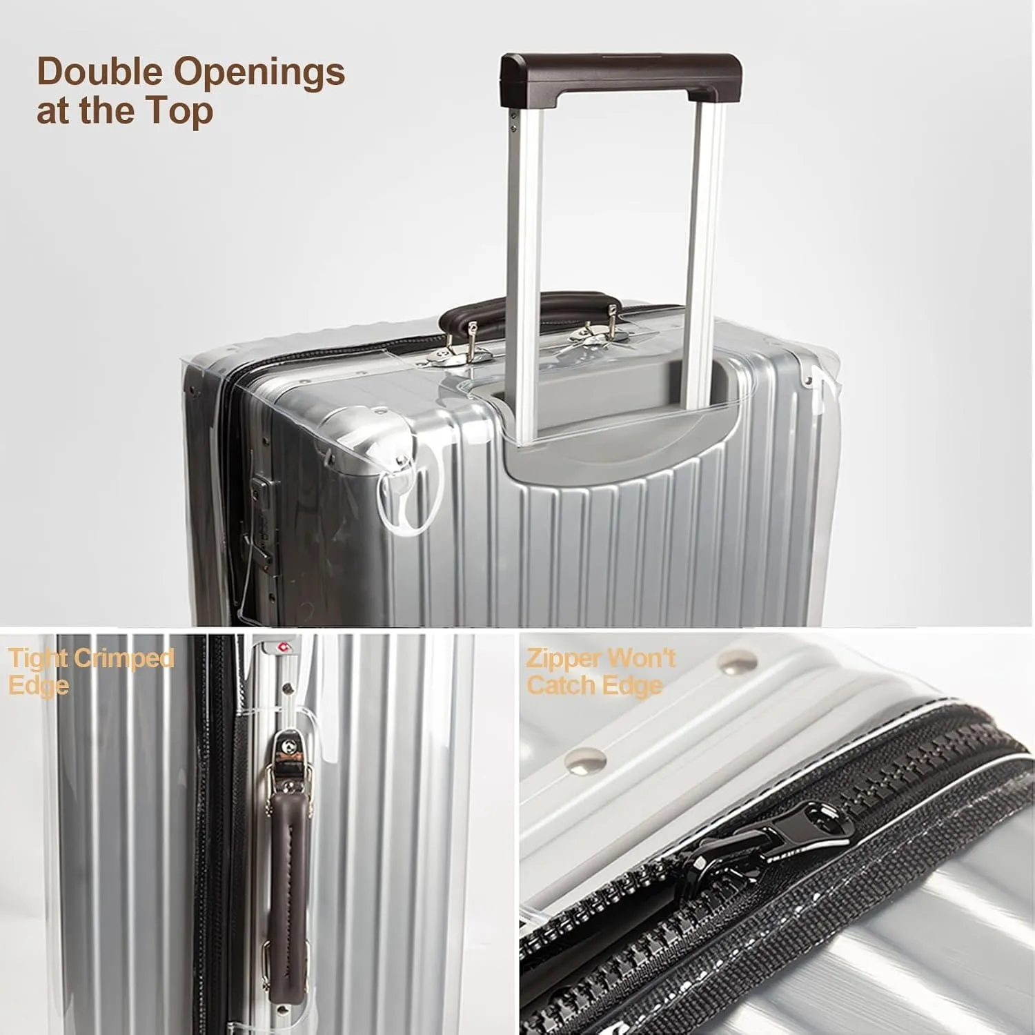 No Disassembly Suitcase Covers for Luggage - Clear Luggage Cover Protector, Black PVC Luggage Protector Suitcase Cover (Transparent - 0.3mm, 28)