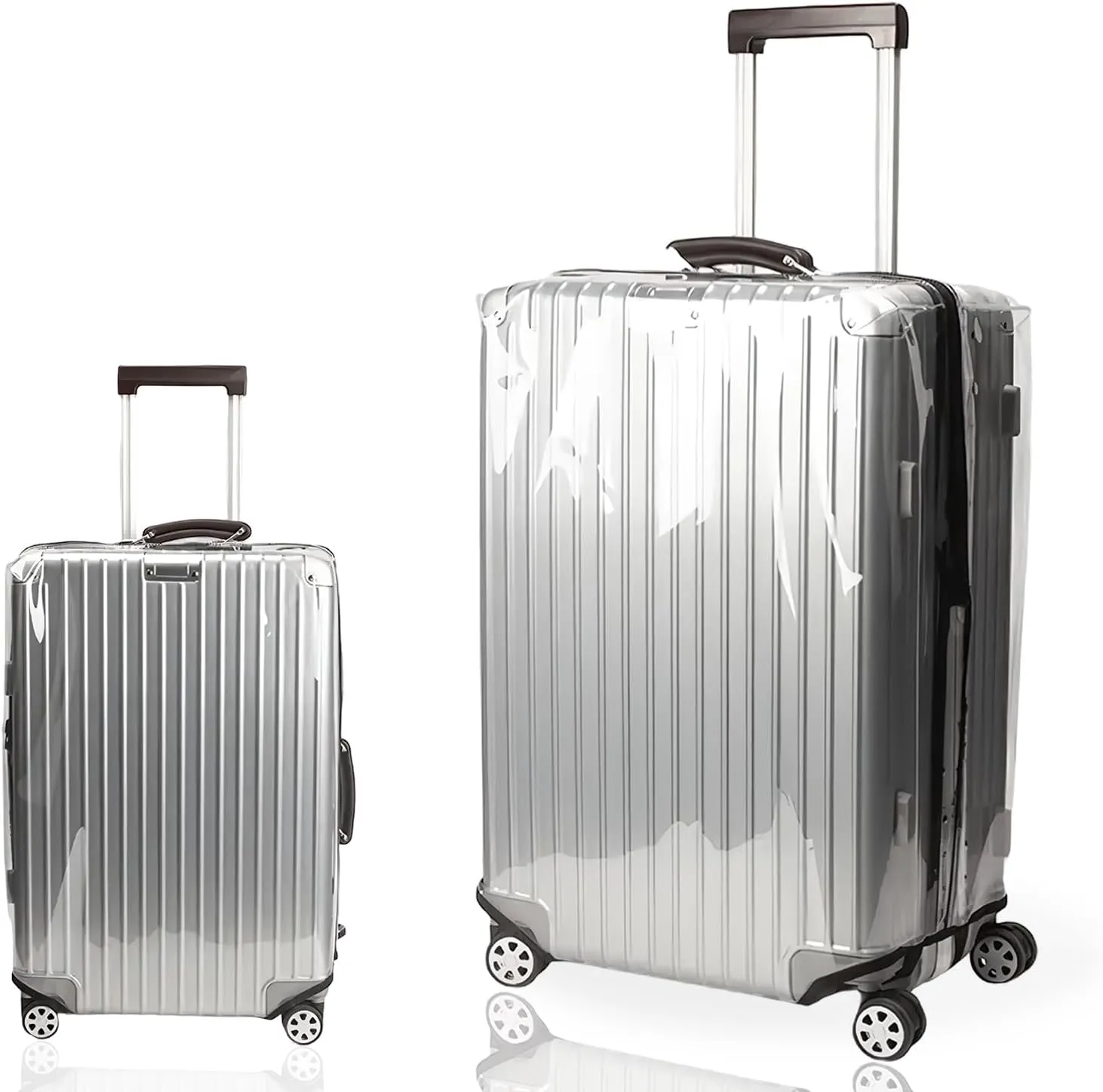 No Disassembly Suitcase Covers for Luggage - Clear Luggage Cover Protector, Black PVC Luggage Protector Suitcase Cover (Transparent - 0.3mm, 28)