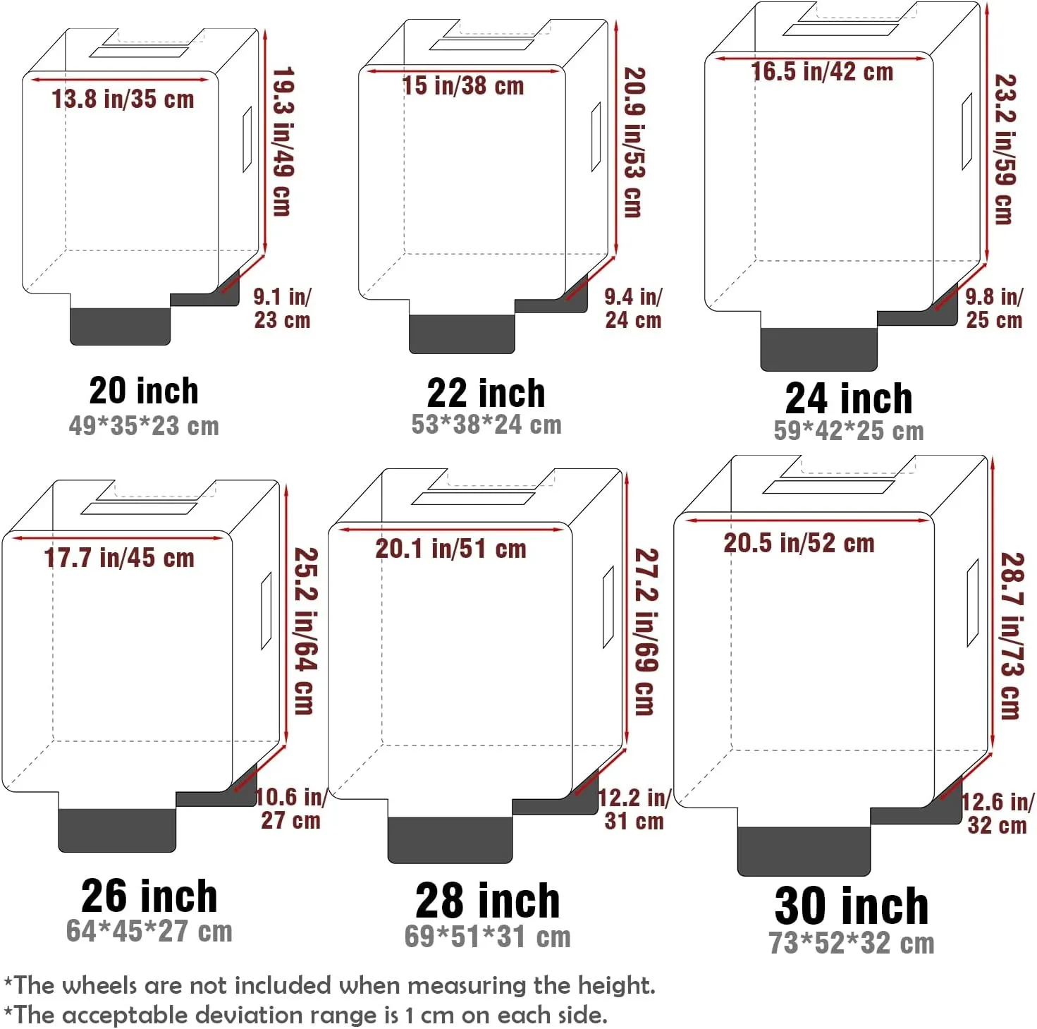 No Disassembly Suitcase Covers for Luggage - Clear Luggage Cover Protector, Black PVC Luggage Protector Suitcase Cover (Transparent - 0.3mm, 28)