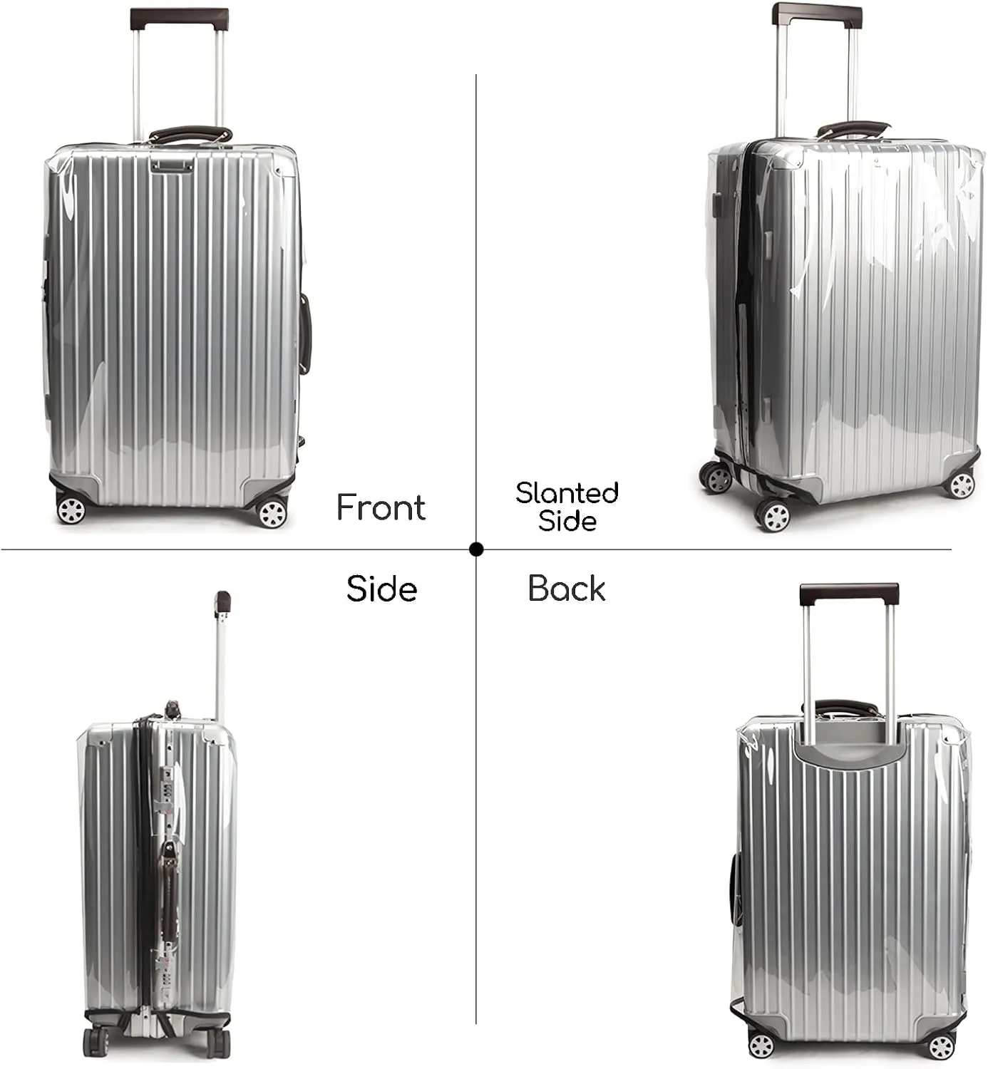 No Disassembly Suitcase Covers for Luggage - Clear Luggage Cover Protector, Black PVC Luggage Protector Suitcase Cover (Transparent - 0.3mm, 28)