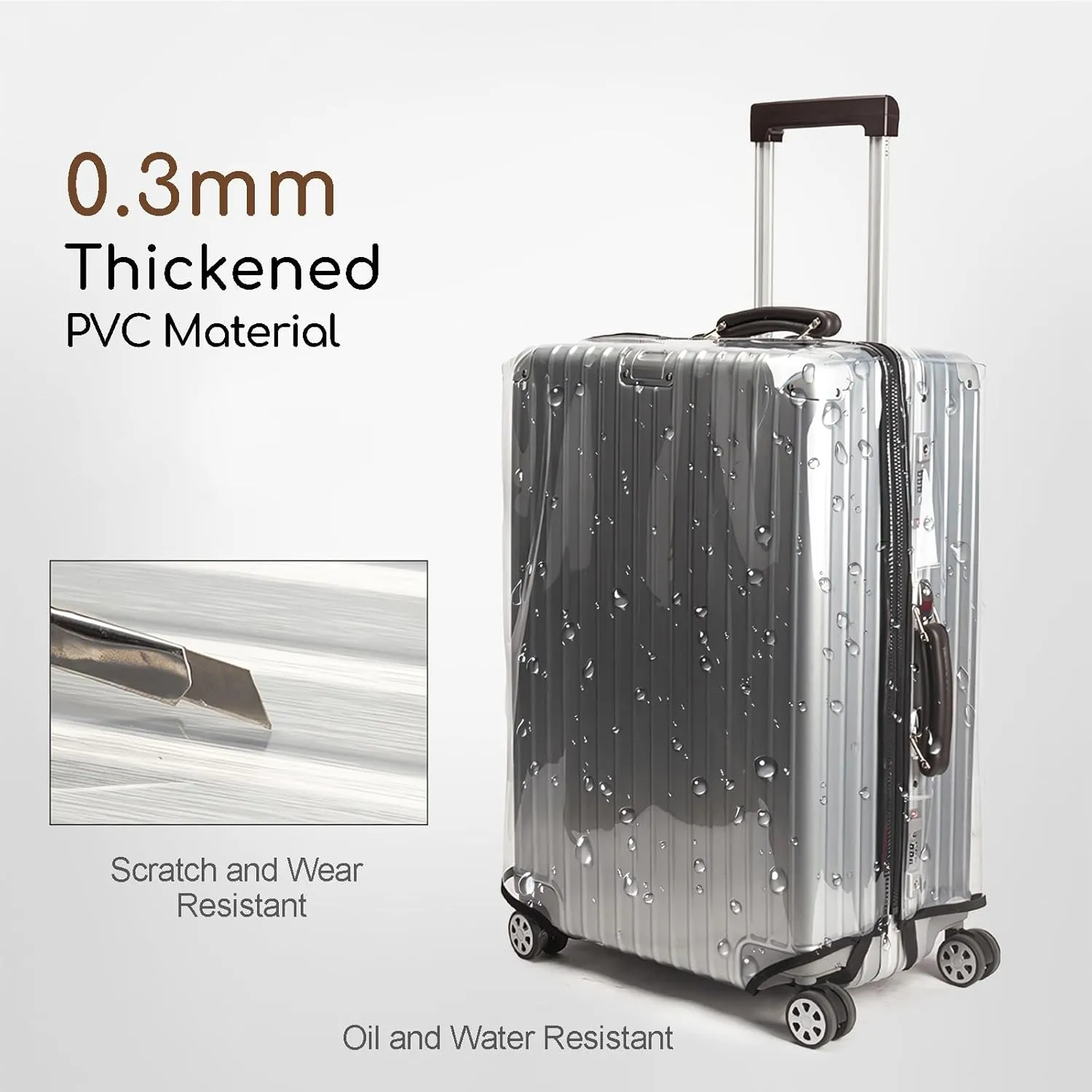 No Disassembly Suitcase Covers for Luggage - Clear Luggage Cover Protector, Black PVC Luggage Protector Suitcase Cover (Transparent - 0.3mm, 28)
