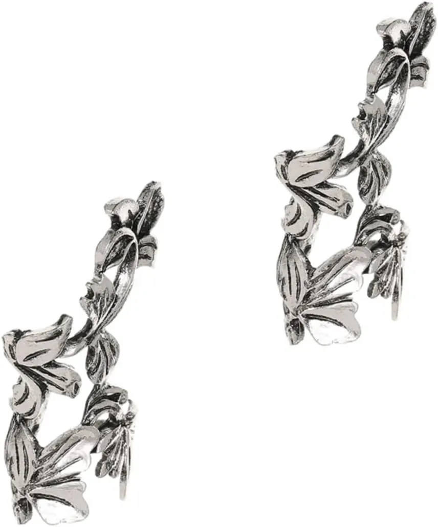 NOLITOY Vintage Hollow Leaf Ear Clip Earrings for Women Non Piercing Ear Jewelry Fashionable Accessory to