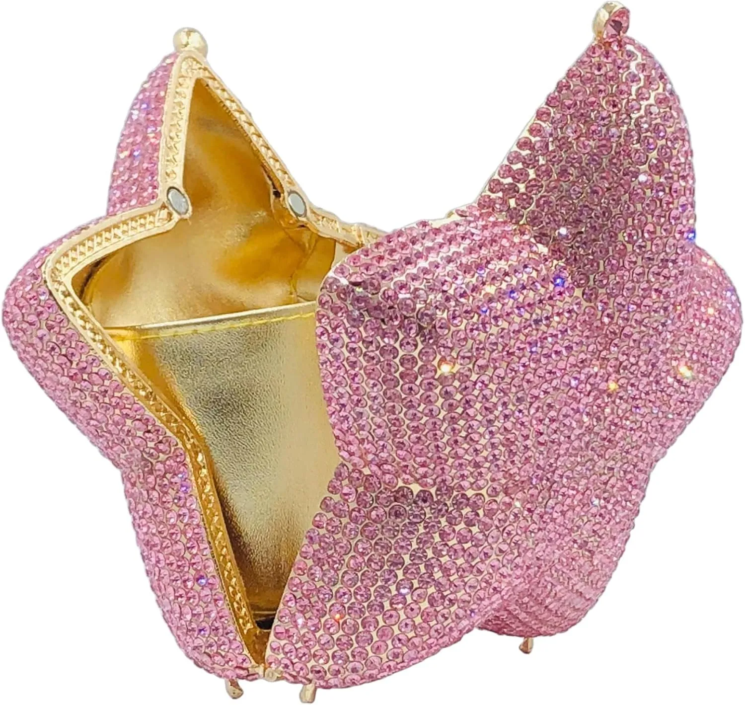 Novelty 3D Star Shape Women Crystal Clutch Evening Bag Party Prom Dinner Rhinestone Clutch Purses and Handbags,Mini