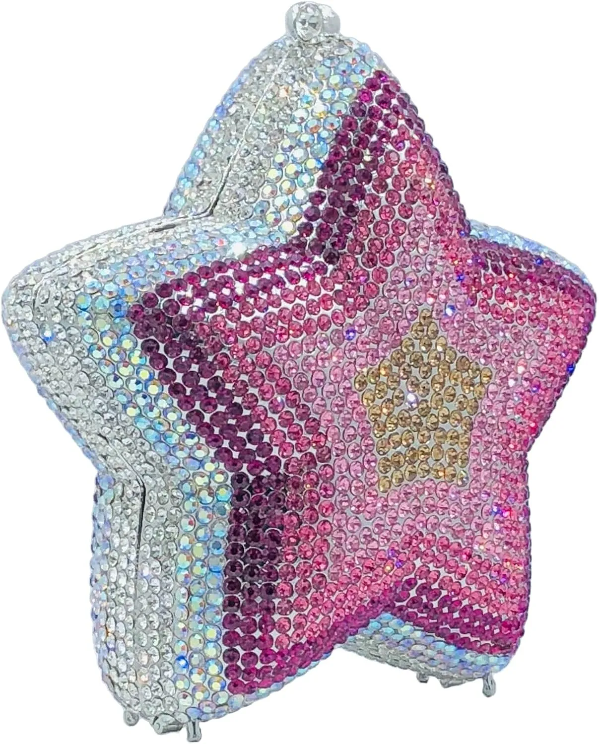 Novelty 3D Star Shape Women Crystal Clutch Evening Bag Party Prom Dinner Rhinestone Clutch Purses and Handbags,Mini