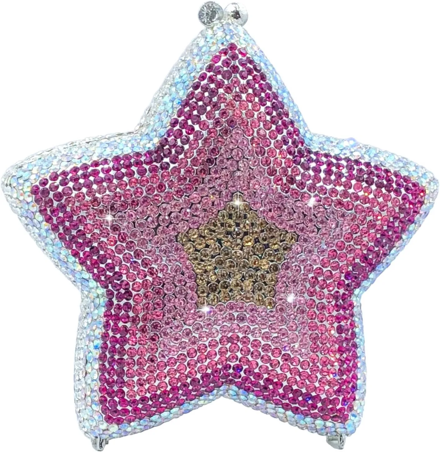 Novelty 3D Star Shape Women Crystal Clutch Evening Bag Party Prom Dinner Rhinestone Clutch Purses and Handbags,Mini