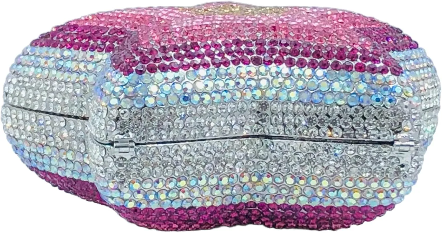 Novelty 3D Star Shape Women Crystal Clutch Evening Bag Party Prom Dinner Rhinestone Clutch Purses and Handbags,Mini