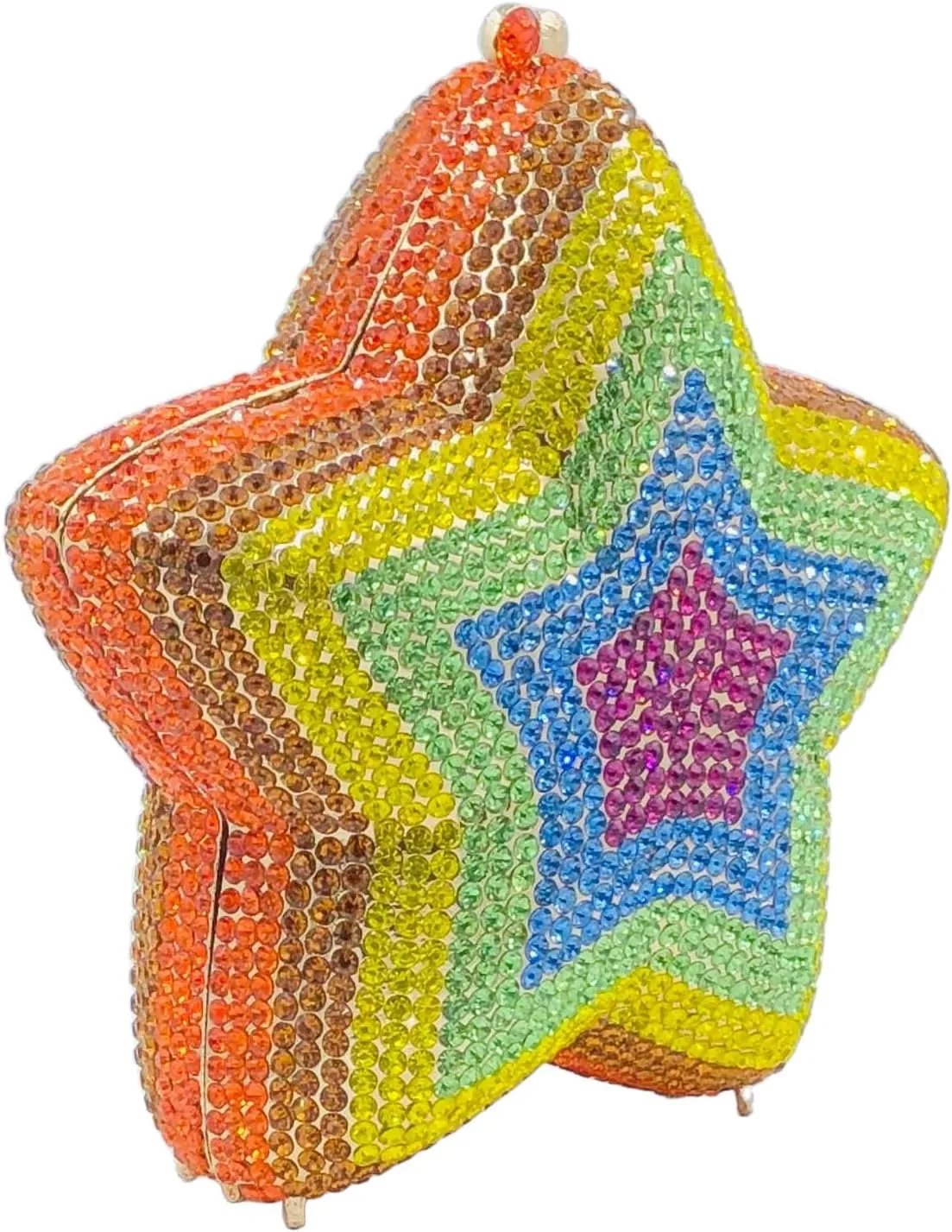 Novelty 3D Star Shape Women Crystal Clutch Evening Bag Party Prom Dinner Rhinestone Clutch Purses and Handbags,Mini