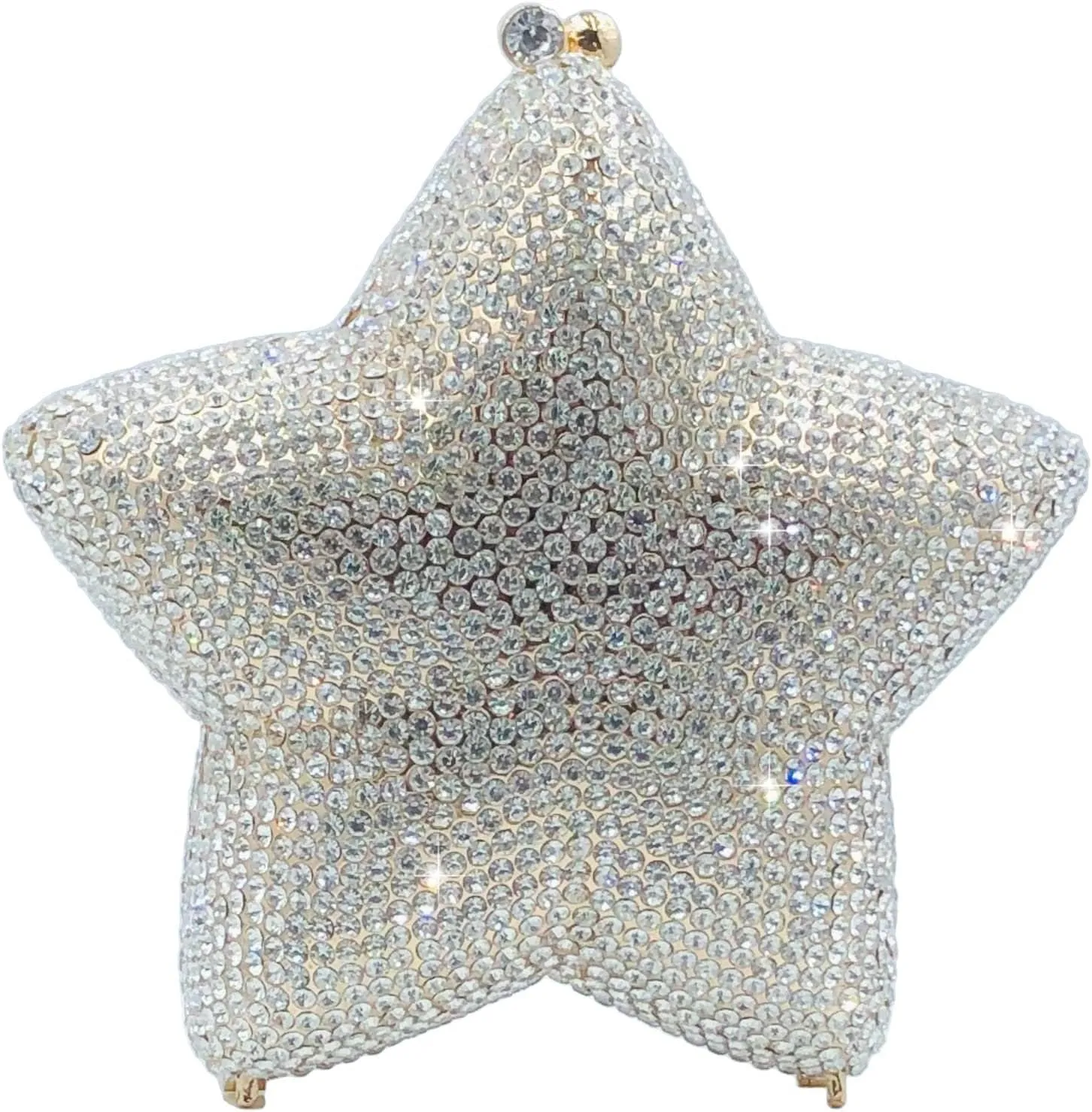 Novelty 3D Star Shape Women Crystal Clutch Evening Bag Party Prom Dinner Rhinestone Clutch Purses and Handbags,Mini