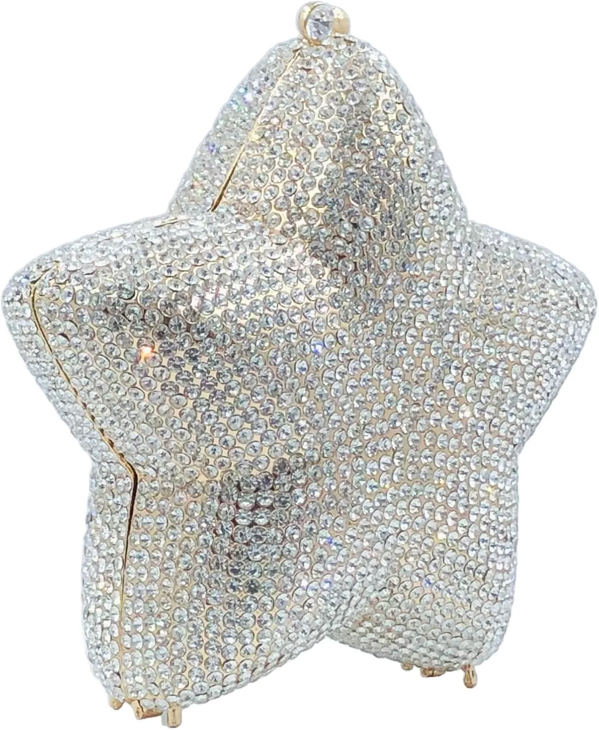 Novelty 3D Star Shape Women Crystal Clutch Evening Bag Party Prom Dinner Rhinestone Clutch Purses and Handbags,Mini