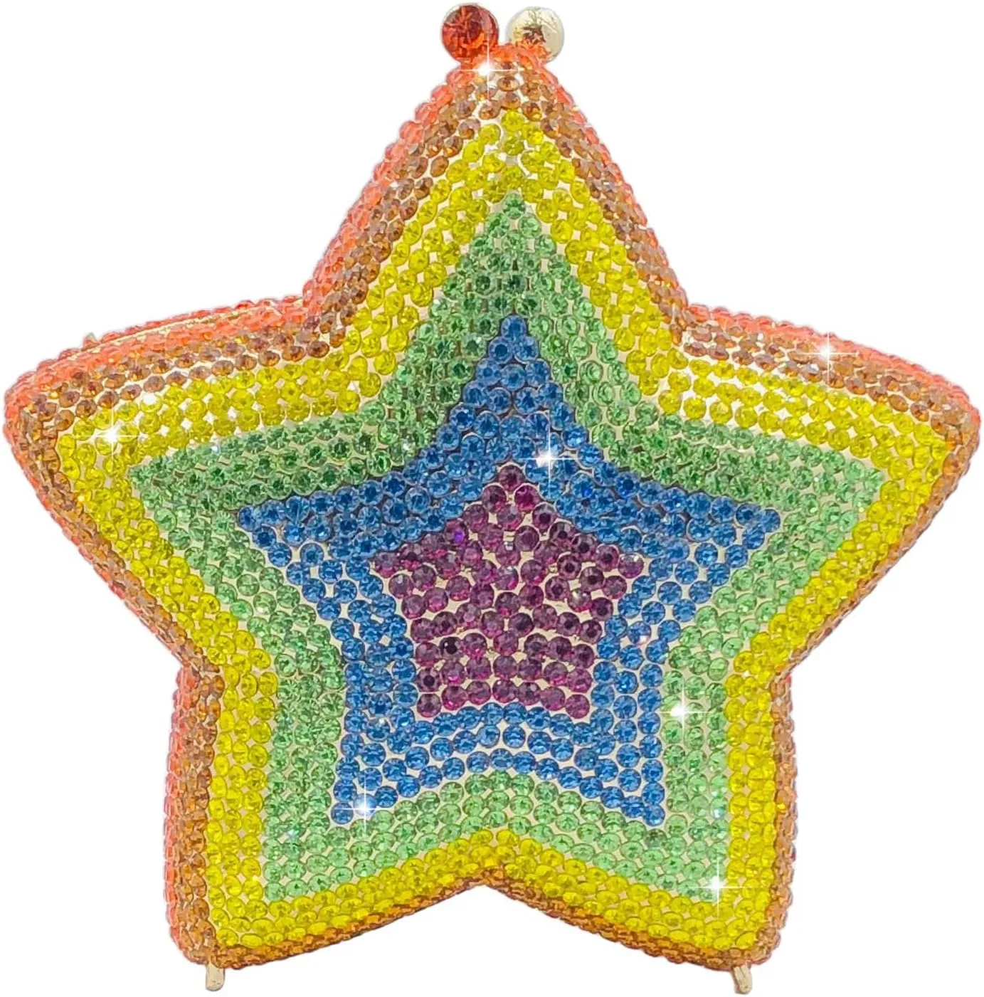 Novelty 3D Star Shape Women Crystal Clutch Evening Bag Party Prom Dinner Rhinestone Clutch Purses and Handbags,Mini