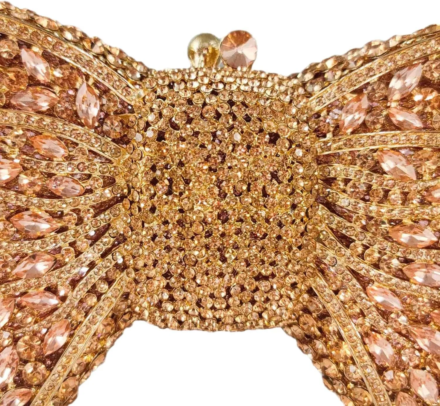 Novelty Bow Crystal Clutch Bag Women Designer Evening Handbags Bridal Party Rhinestone Clutch Purse Prom Bag,Small