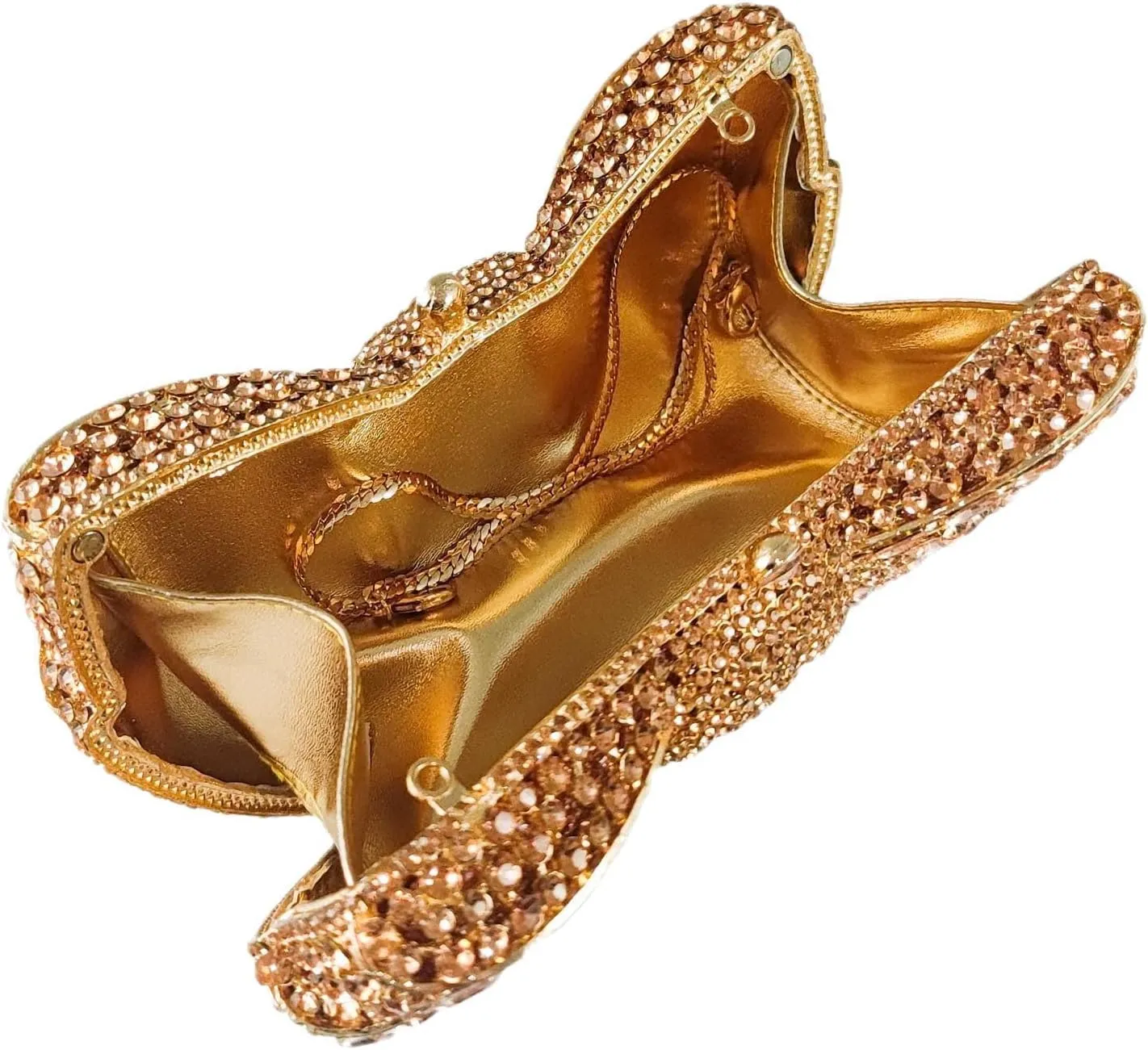 Novelty Bow Crystal Clutch Bag Women Designer Evening Handbags Bridal Party Rhinestone Clutch Purse Prom Bag,Small