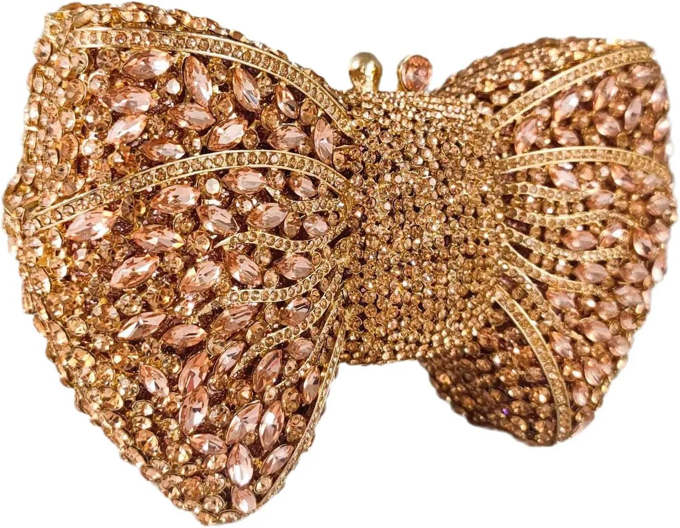 Novelty Bow Crystal Clutch Bag Women Designer Evening Handbags Bridal Party Rhinestone Clutch Purse Prom Bag,Small