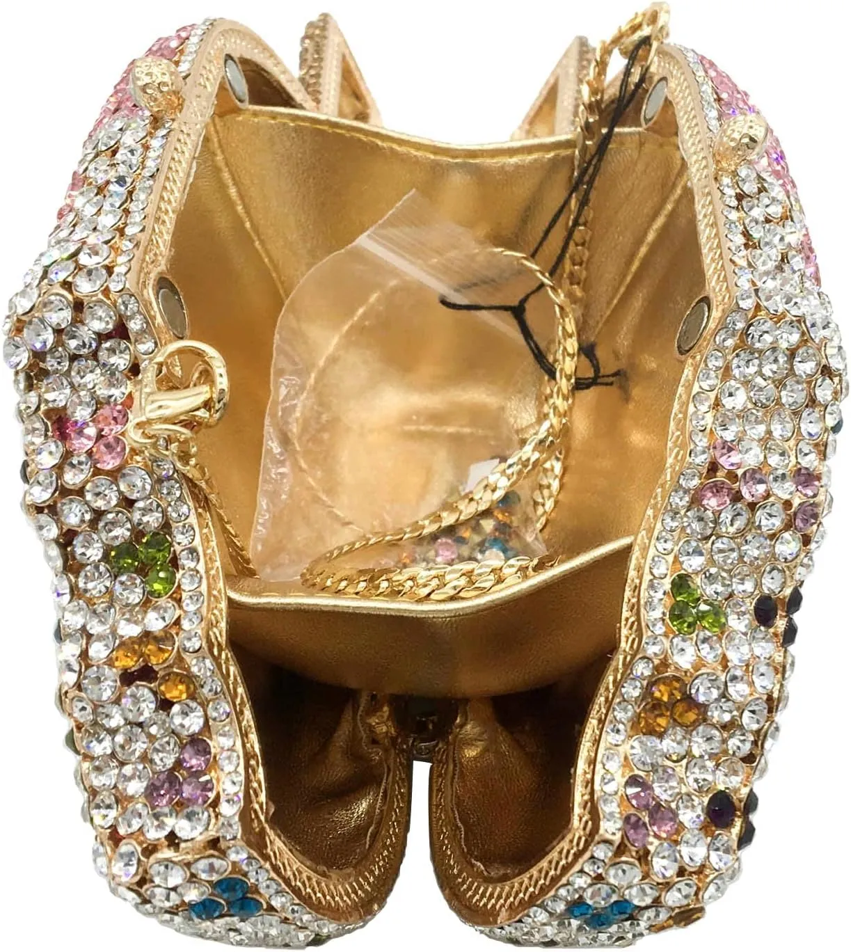 Novelty Popsicle Crystal Clutch Bag Women Icecream Evening Handbags Bridal Party Rhinestone Clutch Purse Prom Bag,Mini