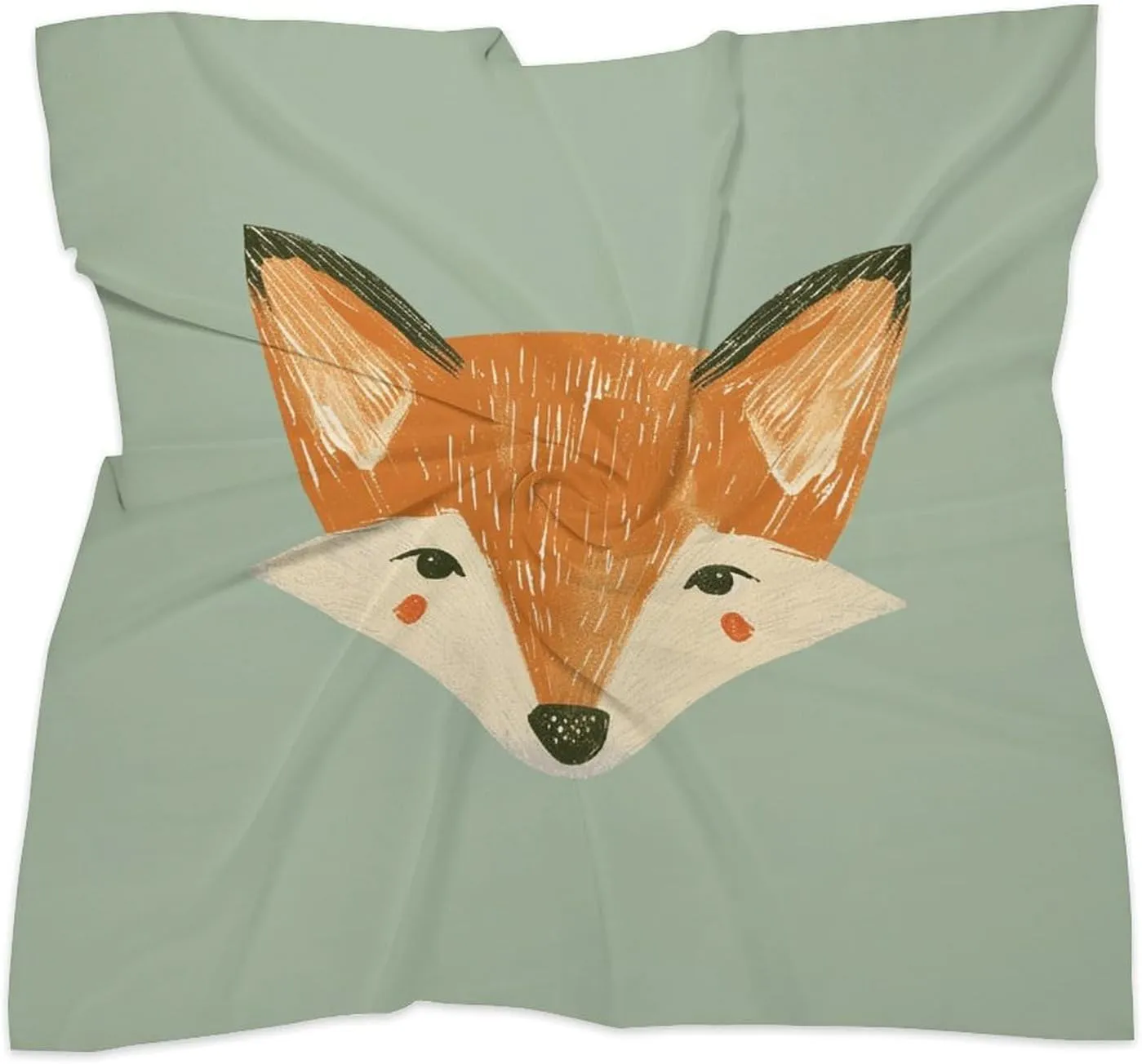 Orange Fox Face Head Scarf Like Silk Scarf Lightweight Fashion Satin Hair Bandanas for Women Boho Headscarf Hair Wrap Bandana Headband Handkerchief Silk Scarves for Bag Purse Neck 18 Inch