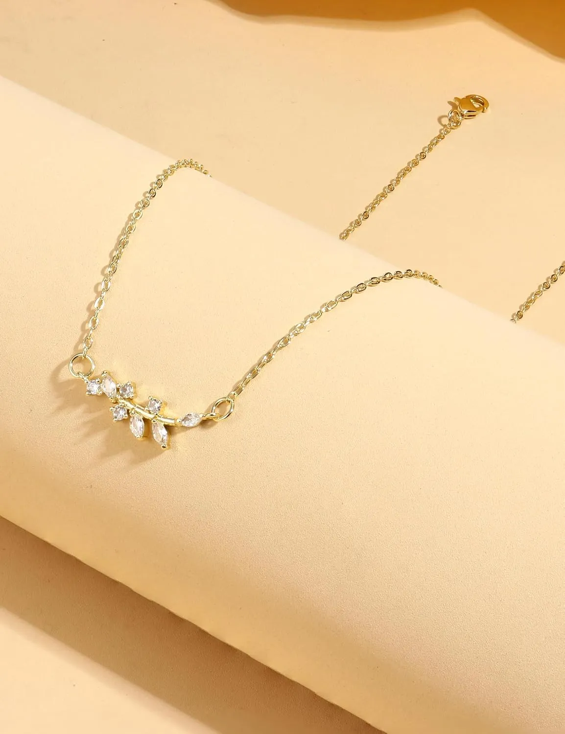 ORAZIO Layered Gold Necklaces for Women Non Tarnish, Dainty 14K Gold Plated Cubic Zirconia Necklace Stack Layering Chain Necklaces Stackable Cute CZ Pendant Choker Necklace for Women