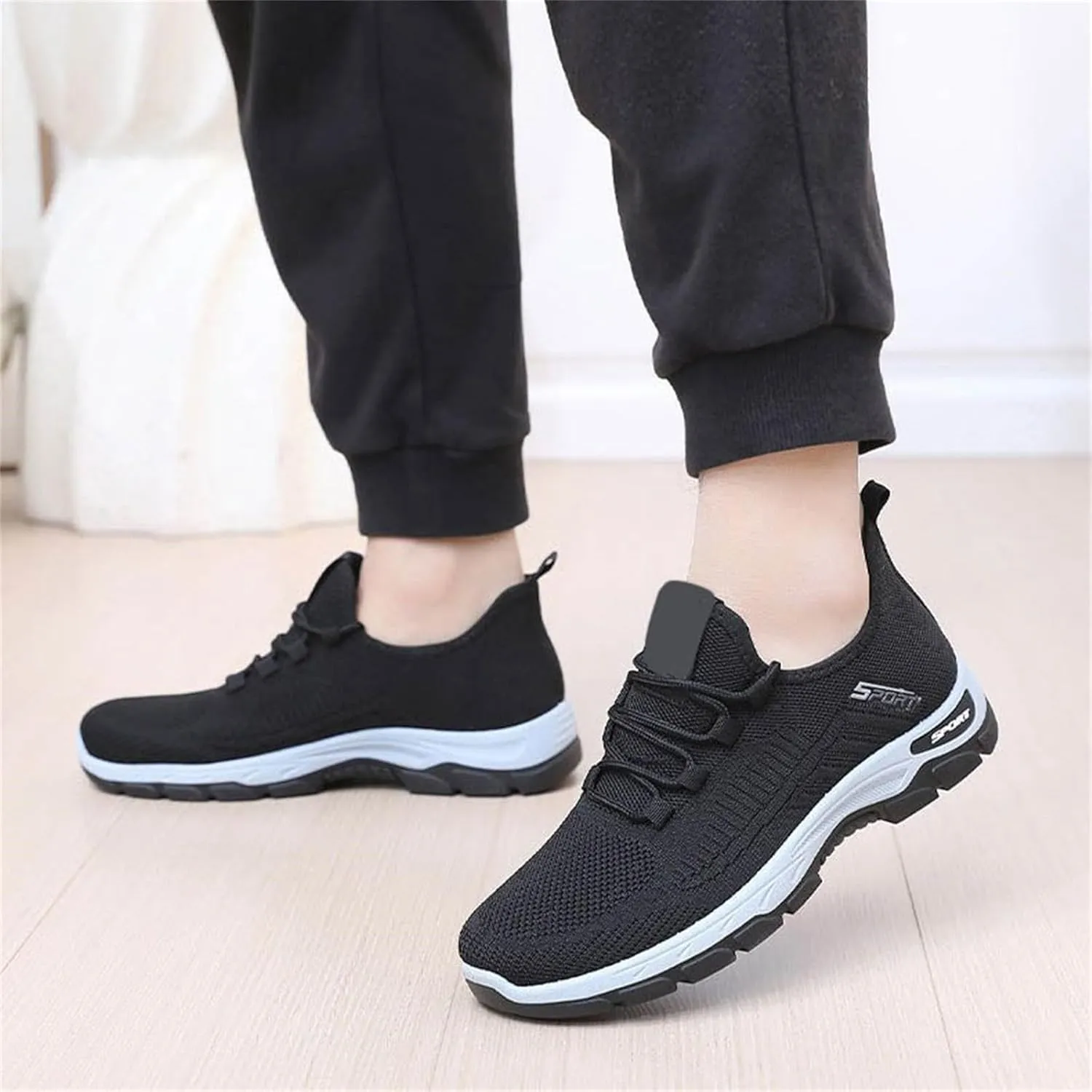 Ortho Shoes for Women Men Knitted Mesh Breathable Orthopedic Sneaker,Non Slip&Arch Support Soft-Soled Tennis Athletic Hiking Shoe,Lightweight Plantar Fasciitis Neuropathy Sneakers with Wide Toe Box