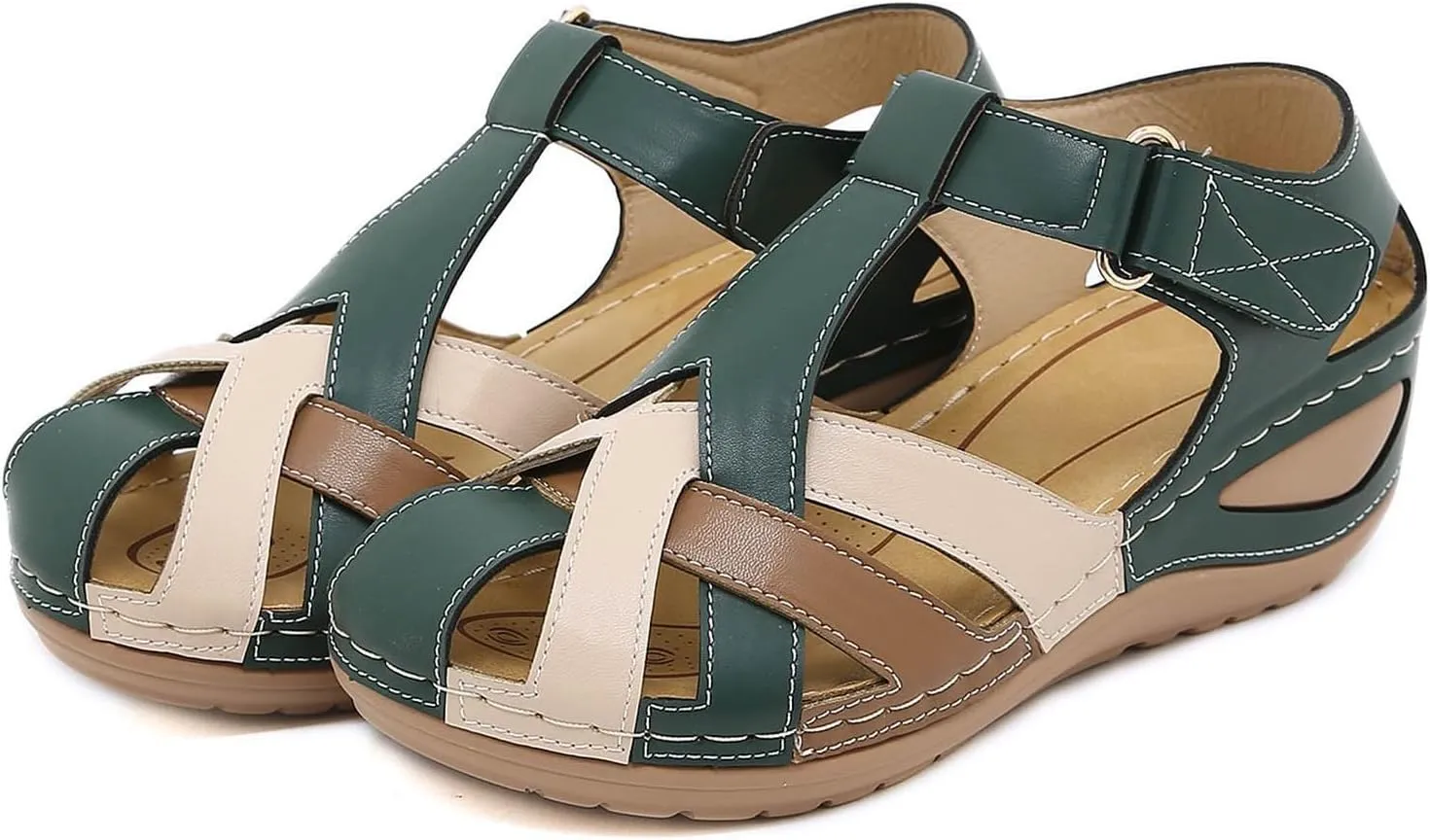 Orthopedic Sandals For Women Closed Toe Platform Wedge Casual Sandal With Arch Good Arch Support Camping Shoes Woman