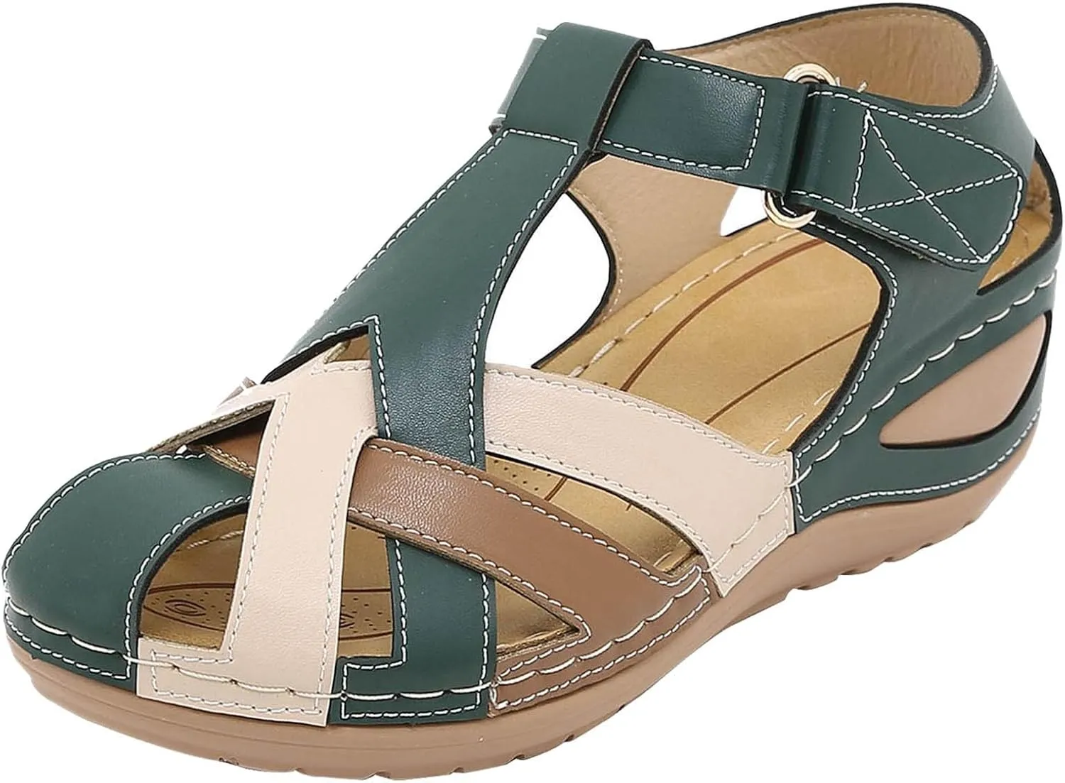 Orthopedic Sandals For Women Closed Toe Platform Wedge Casual Sandal With Arch Good Arch Support Camping Shoes Woman