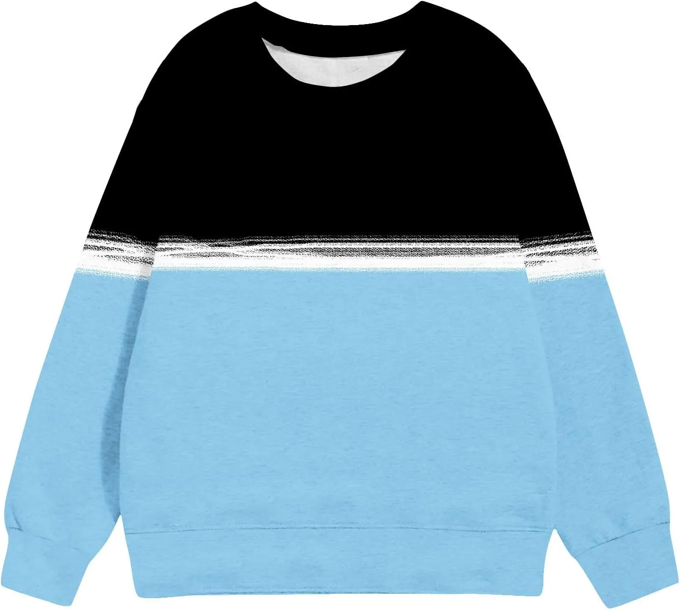 Oversized Crewneck Sweatshirts For Girls Boys Long Sleeve Color Block Pullover Tops Fleece Preppy Clothes 1-12 Years