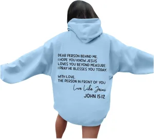 Oversized Letter Print Hoodies for Women Casual Long Sleeve Loose Fit Pullover 2025 Y2k Teen Girls Spring Clothes