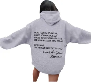 Oversized Letter Print Hoodies for Women Casual Long Sleeve Loose Fit Pullover 2025 Y2k Teen Girls Spring Clothes