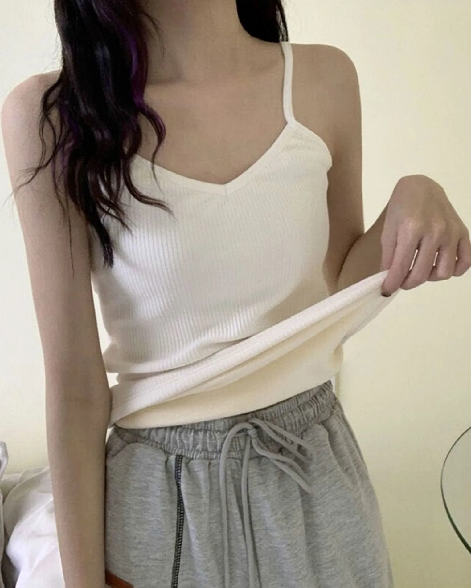 Pankh Pem Fleece Wool Lining Padded Tank Top