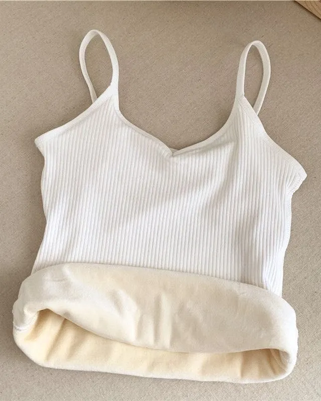 Pankh Pem Fleece Wool Lining Padded Tank Top