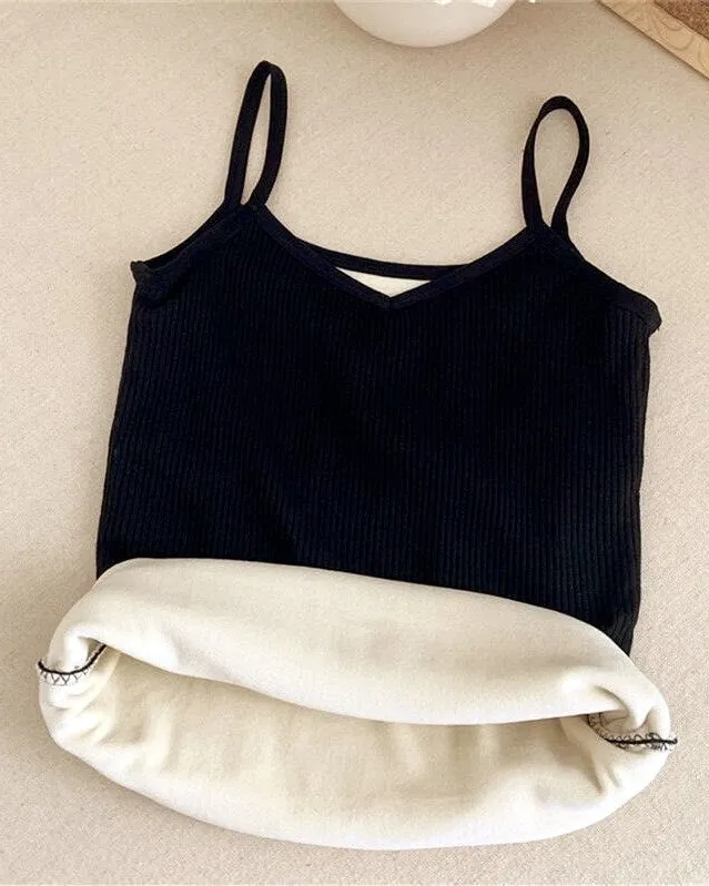 Pankh Pem Fleece Wool Lining Padded Tank Top