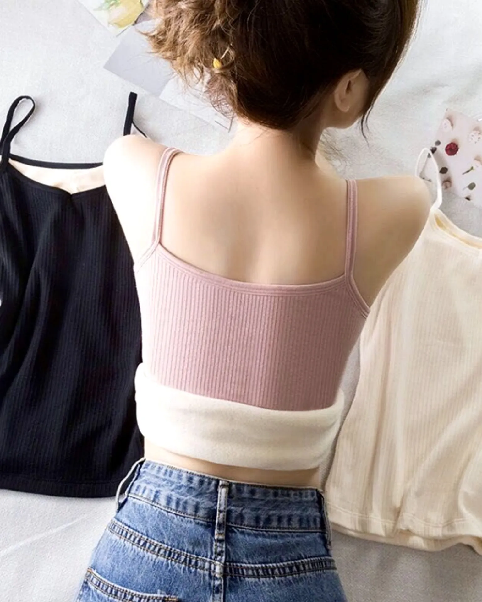Pankh Pem Fleece Wool Lining Padded Tank Top
