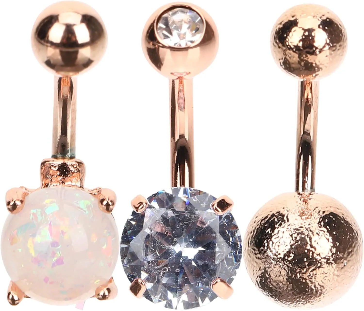PartyKindom 3Pcs Belly Button Rings Stylish Women Belly Piercing Jewelry Curved Body Jewelry for Swimsuits Summer Tops Nightclub Outfits