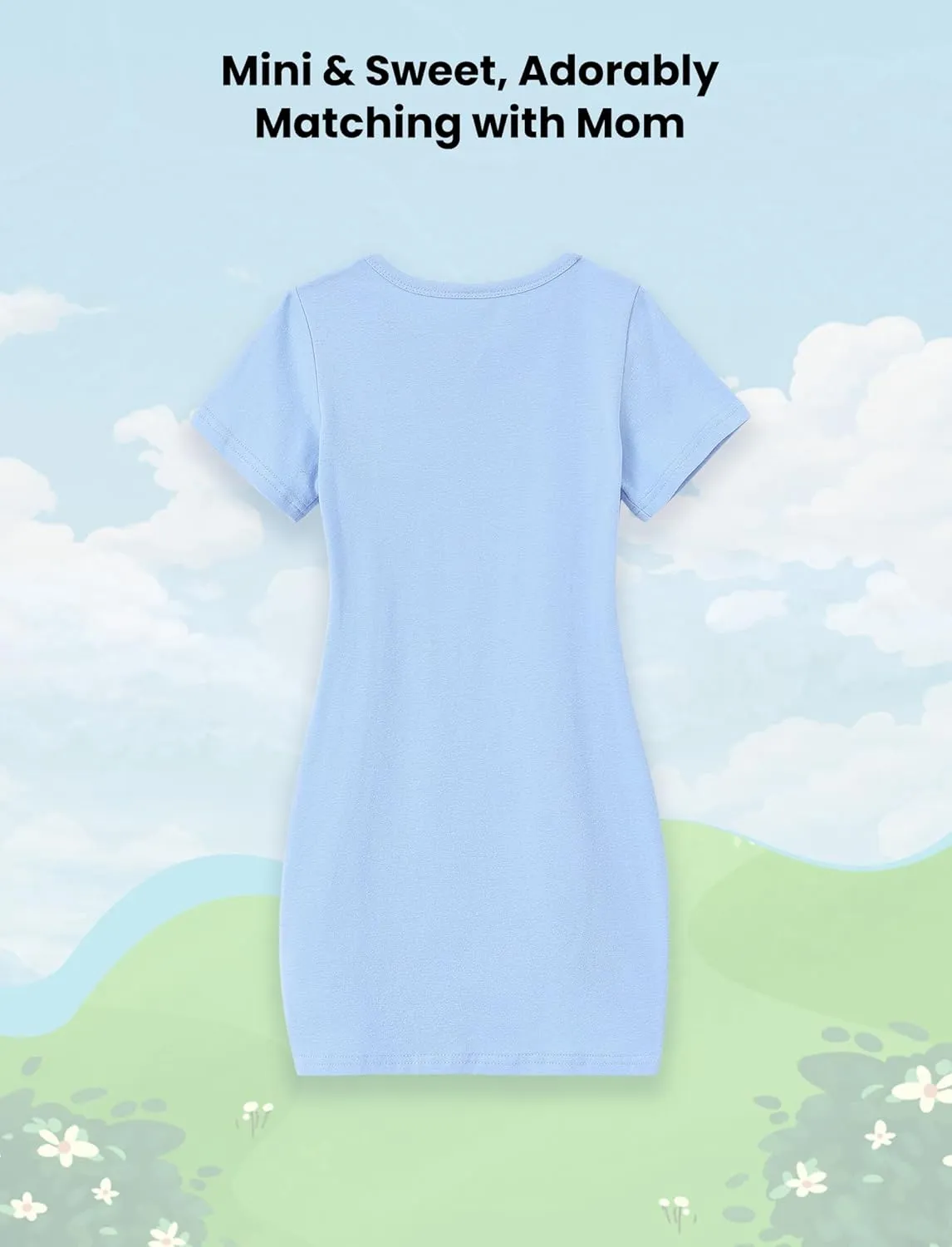 PATPAT Mommy and Me Matching Beach T Shirt Dresses:Short-Sleeve T-Shirt Dresses Vacation Outfits